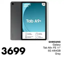 Save Hyper Samsung Galaxy Tab A9+ FE 11" 5G 4/64GB Gray offer