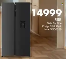 Save Hyper Beko Side By Side Fridge Dark Inox offer