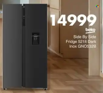 Save Hyper Beko Side By Side Fridge Dark Inox offer