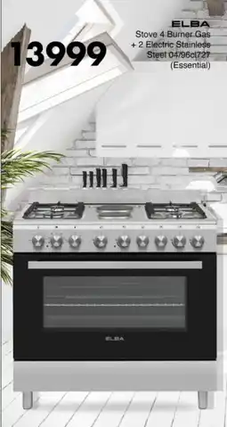 Save Hyper Elba Stove 4 Burner Gas +2 Electric Stainless Steel offer
