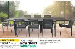 House & Home Cannes Glass-Top Aluminium Patio Suite offer