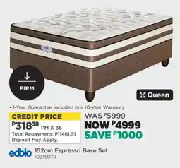 House & Home Edblo 152cm Espresso Base Set offer