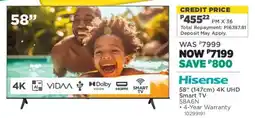 House & Home Hisense 58" 4K UHD Smart TV offer