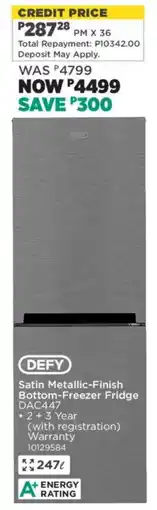 House & Home Defy Satin Metallic-Finish Bottom-Freezer Fridge offer