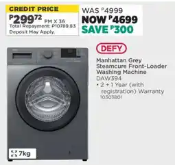 House & Home Defy Manhattan Grey Steamcure Front-Loader Washing Machine offer