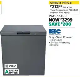House & Home KIC Grey Chest Freezer offer