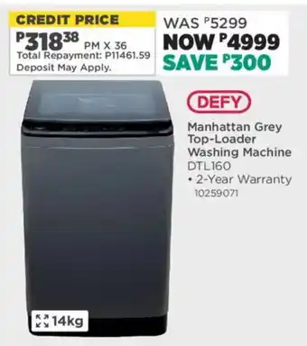 House & Home Defy Manhattan Grey Top-Loader Washing Machine offer