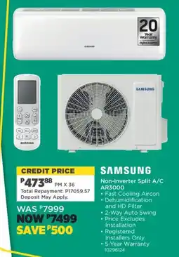 House & Home Samsung Non-Inverter Split A/C AR3000 offer