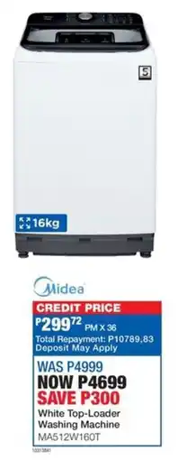 OK Furniture Midea White Top-Loader Washing Machine offer