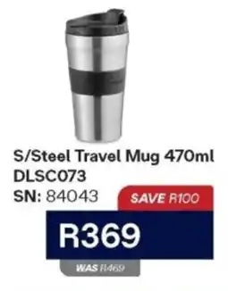 Hirsch's DeLonghi S/Steel Travel Mug offer