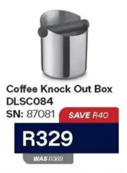 Hirsch's DeLonghi Coffee Knock Out Box offer