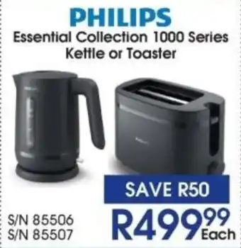 Hirsch's PHILIPS Essential Collection 1000 Series Kettle or Toaster offer