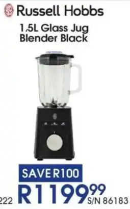 Hirsch's Russell Hobbs Glass Jug Blender Black offer