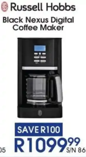 Hirsch's Russell Hobbs Black Nexus Digital Coffee Maker offer