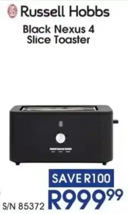 Hirsch's Russell Hobbs Black Nexus 4 Slice Toaster offer