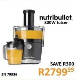 Hirsch's Nutribullet 800W Juicer offer