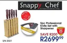 Hirsch's Snappy Chef Professional Knife Set with Sharpener offer