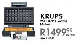 Hirsch's Krups Black Waffle Maker offer