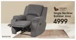 Hirsch's Calgan Recliners Single Recliner Bomber Java offer