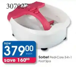 Clicks Sorbet Pedi-Care 3-in-1 Foot Spa offer