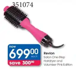 Clicks Revlon Salon One-Step Hairdryer and Volumiser Pink Edition offer
