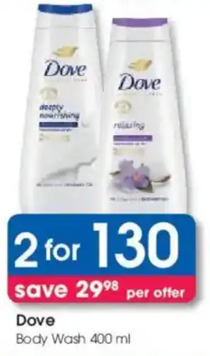 Clicks Dove Body Wash offer