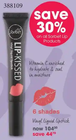 Clicks Sorbet Lip-Kissed Vinyl liquid lipstick offer