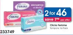 Clicks Clicks Femme Tampons offer