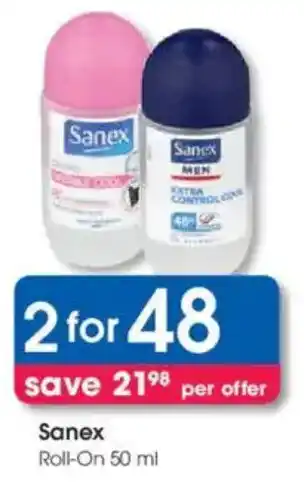 Clicks Sanex Roll-On offer