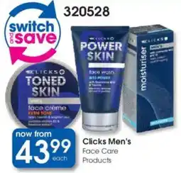 Clicks Clicks Men's Face Care Products offer