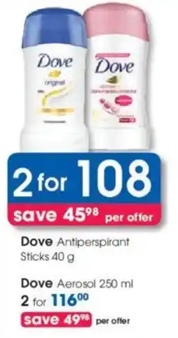 Clicks Dove Antiperspirant Sticks offer