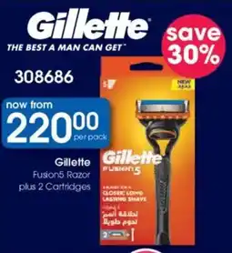 Clicks Gillette Fusion5 Razor plus 2 Cartridges offer