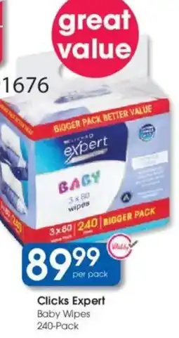 Clicks Clicks Expert Baby Wipes offer