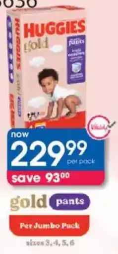 Clicks Huggies gold pants offer