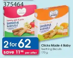 Clicks Clicks Made 4 Baby Teething Biscuits offer