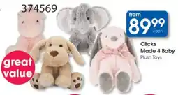 Clicks Clicks Made 4 Baby Plush Toys offer