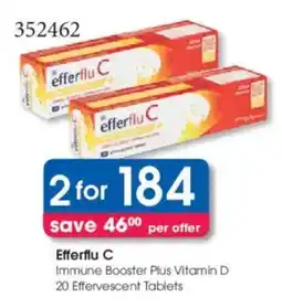 Clicks Efferflu C Immune Booster Plus Vitamin D Effervescent Tablets offer