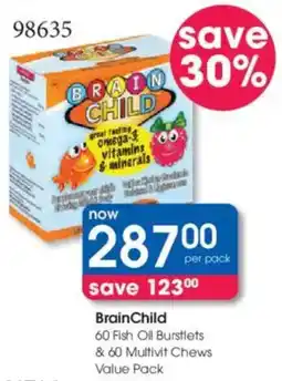 Clicks BrainChild Fish Oil Burstlets & Multivit Chews Value Pack offer
