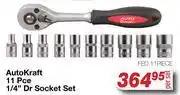 AutoZone Auto Kraft 11 Pce 1/4 Dr Socket Set FED.11PIECE-Per Set offer