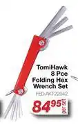 AutoZone Tomi Hawk 8 Pce Folding Hex Wrench Set FED.AKT22942-Per Set offer