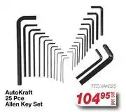 AutoZone Auto Kraft 25 Pce Allen Key Set FED.VAK025-Per Set offer