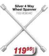 AutoZone Silver 4 Way Wheel Spanner FED.VIC80/4C offer