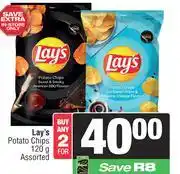 Spar Lays Potato Chips Assorted-For Any 2 x 120g offer
