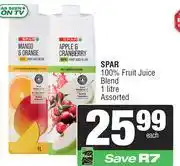 Spar Spar 100% Fruit Juice Blend Assorted-1Ltr Each offer