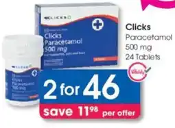 Clicks Clicks Paracetamol 500 mg Tablets offer