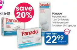 Clicks Panado Paracetamol Tablets, Effervescent Tablets or Capsules offer