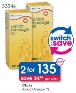 Clicks Clicks Arnica Massage Oil offer