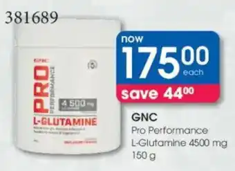 Clicks GNC Pro Performance L-Glutamine 4500 mg offer