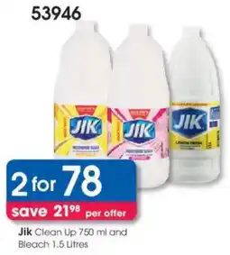 Clicks Jik Clean Up and Bleach offer