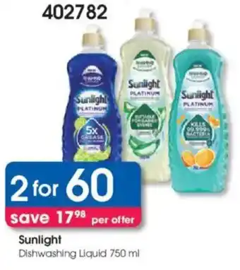 Clicks Sunlight Dishwashing Liquid offer